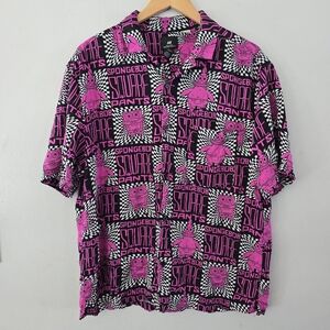 H&M Spongebob Squarepants Button Up Size Large Resort Wear Shirt Psychedelic